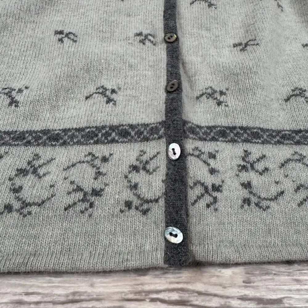 Vintage 90s Deane & White Sage Wool Rabbit Hair Cardigan Sweater Australia Large